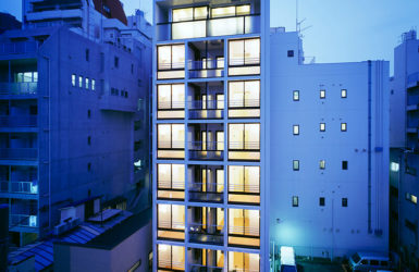 夜景　外観　デザイナーズマンション