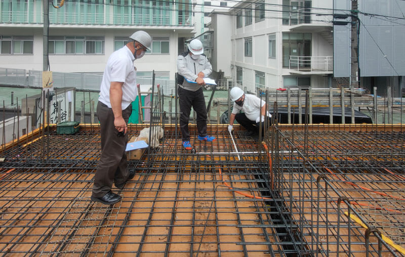 賃貸マンション建設工事事例鉄筋コンクリート造4階建て中間検査