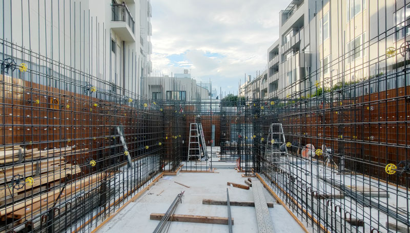 不動産投資鉄筋コンクリート造賃貸マンション建設事例2階壁梁配筋検査 デザイナーズマンション建設事例