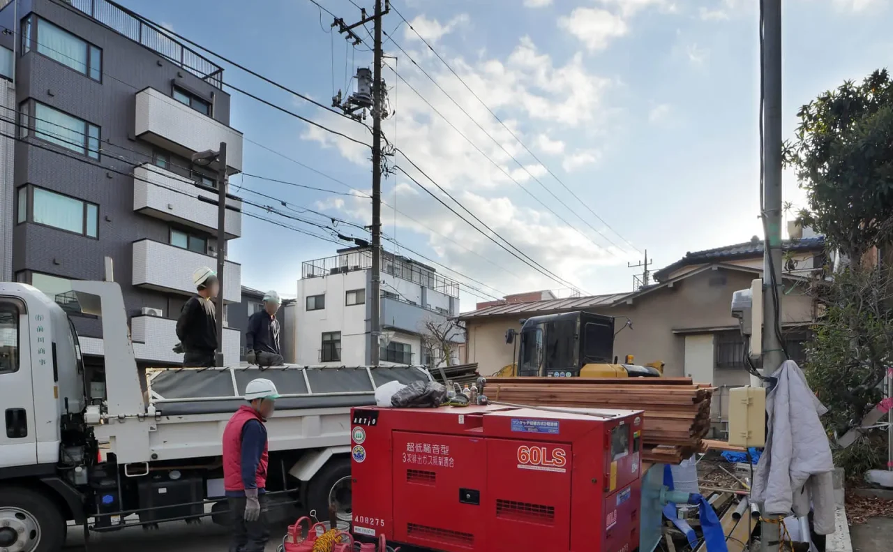 地中障害除去工事｜コンクリート打放オフィスビル新築工事