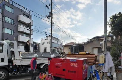 地中障害除去工事｜コンクリート打放オフィスビル新築工事