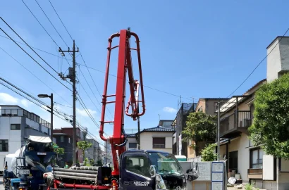 一階床スラブコンクリート打設｜オフィスビル｜事務所ビル｜コンクリート打放し｜鉄筋コンクリート造｜江東区　潮見