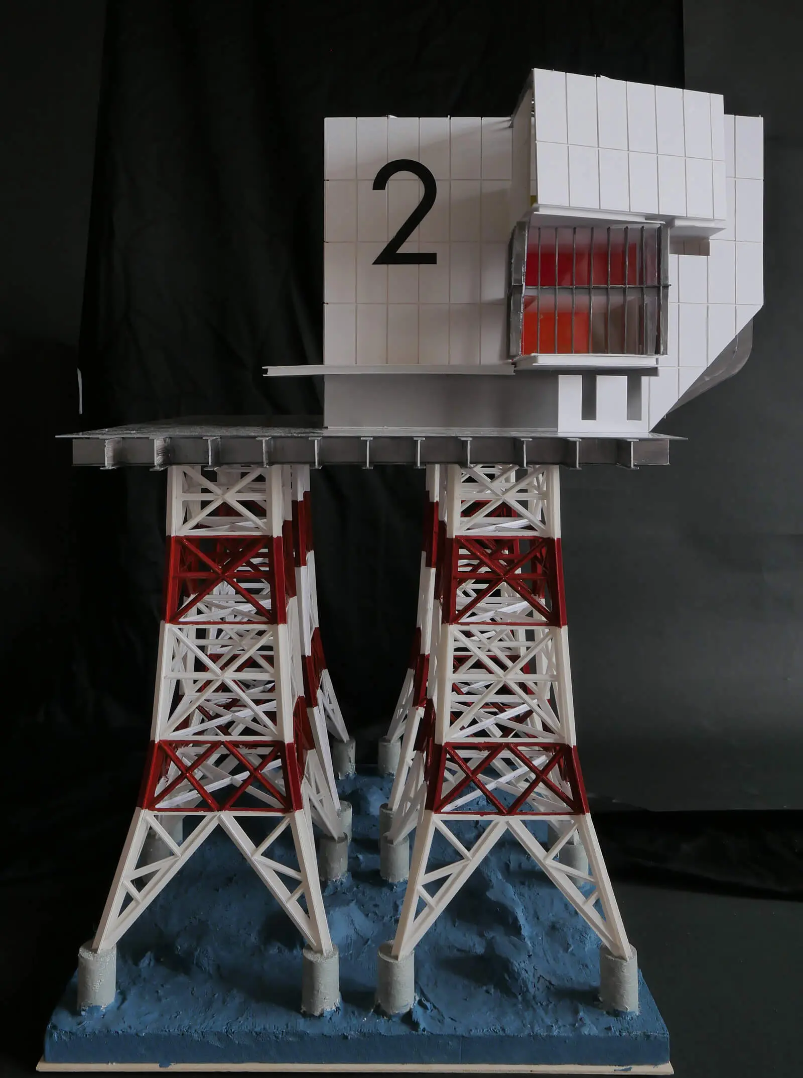 建築模型 SMR小型原子炉発電所2号棟 構台アングル