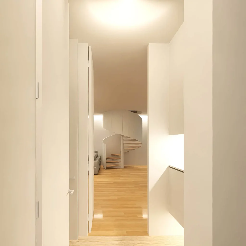 賃貸併用住宅-コンクリート-高級-オーナー住宅-玄関からリビングの眺め|浦和駅前徒歩1分|デザイナーズマンション|企画設計段階でのCGパース